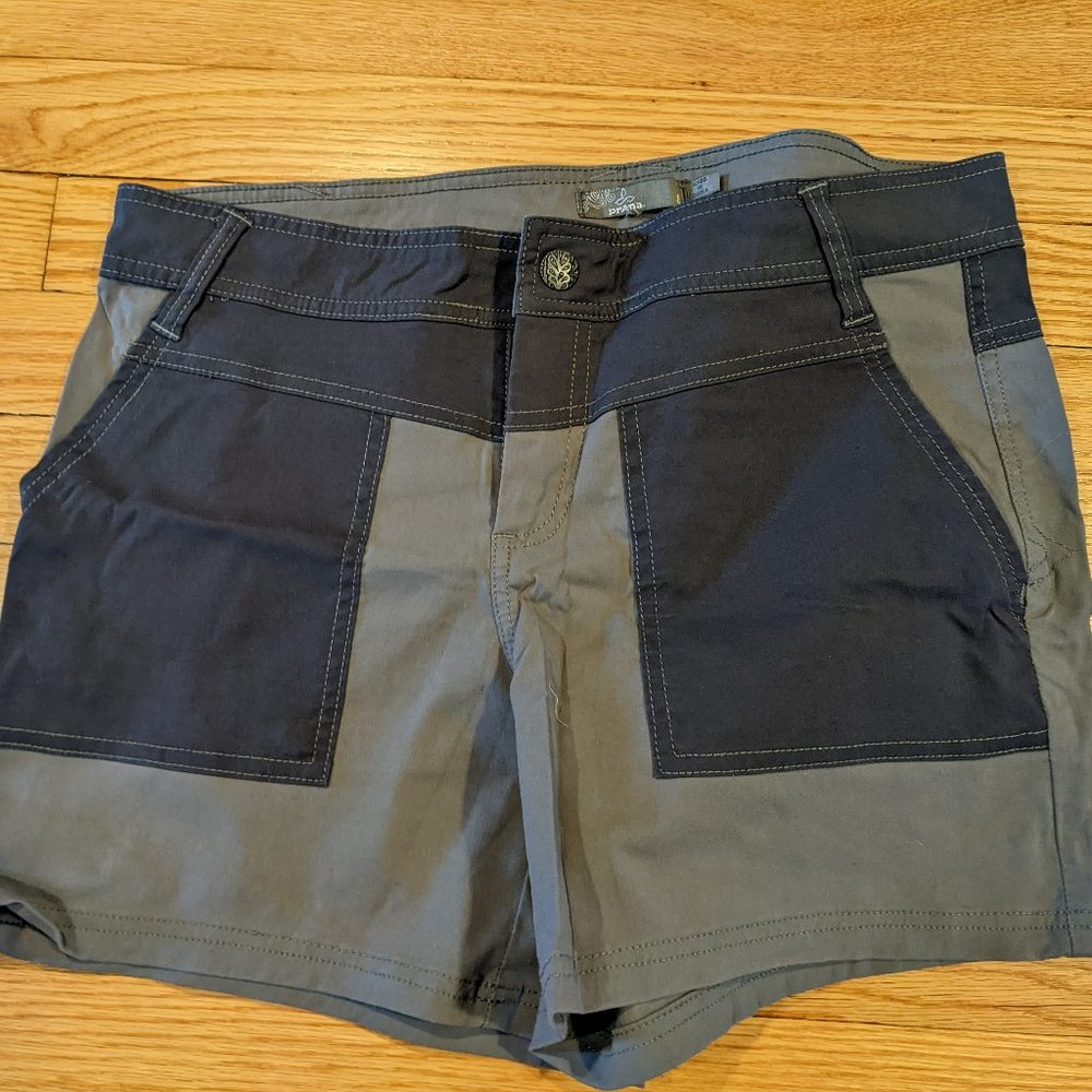 Prana fast-drying shorts, two-tone grey, women's size 8